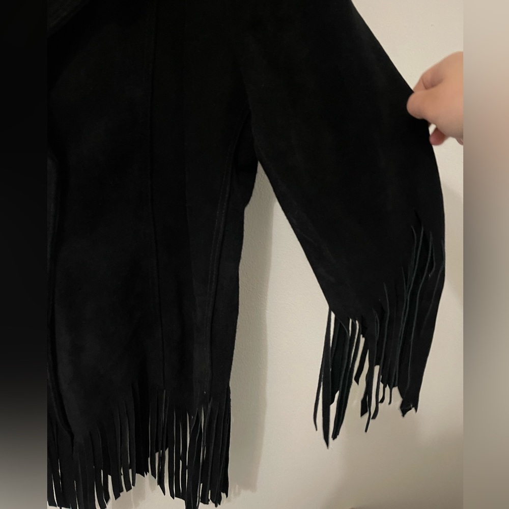 Free People Understated Leather Jacket Fringe - Picture 4 of 7
